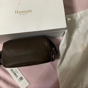 Hammitt Kit Small Pebbled Leather Makeup Bag Case Olivine
